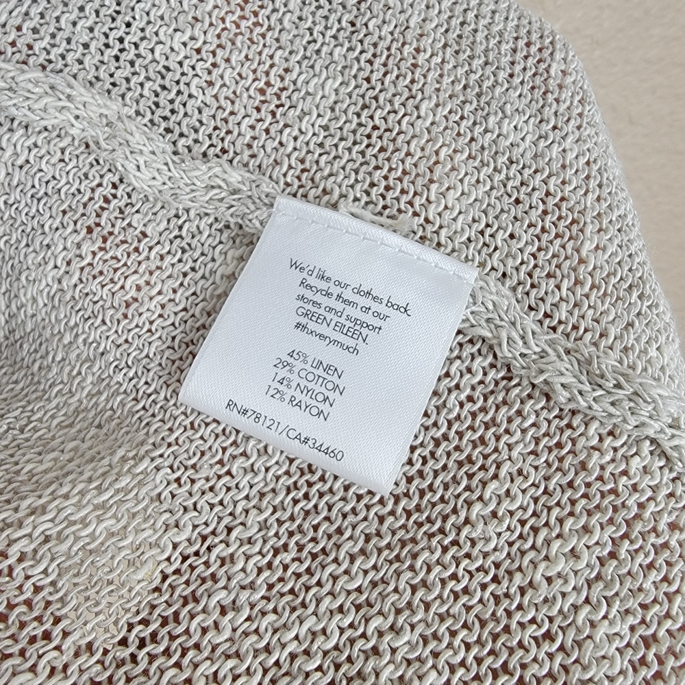 🔥SALE🔥 Eileen Fisher Sweater Cardigan Open Front Linen Langenlook Women Size M - Picture 5 of 9
